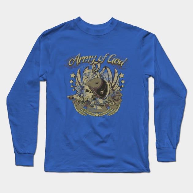 army of god soldier skull crest emblem Long Sleeve T-Shirt by TADYSHOP